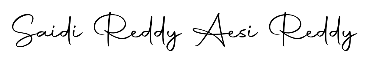 Make a beautiful signature design for name Saidi Reddy Aesi Reddy. Use this online signature maker to create a handwritten signature for free. Saidi Reddy Aesi Reddy signature style 10 images and pictures png