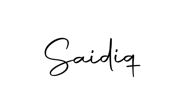 Use a signature maker to create a handwritten signature online. With this signature software, you can design (Autography-DOLnW) your own signature for name Saidiq. Saidiq signature style 10 images and pictures png