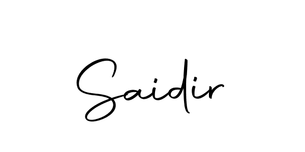 Use a signature maker to create a handwritten signature online. With this signature software, you can design (Autography-DOLnW) your own signature for name Saidir. Saidir signature style 10 images and pictures png