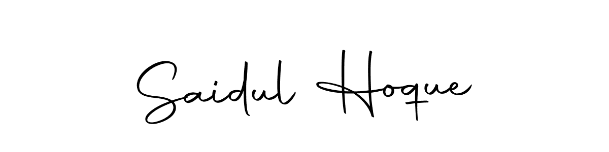 How to make Saidul Hoque name signature. Use Autography-DOLnW style for creating short signs online. This is the latest handwritten sign. Saidul Hoque signature style 10 images and pictures png
