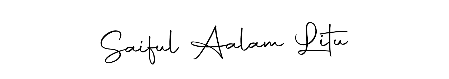 Create a beautiful signature design for name Saiful Aalam Litu. With this signature (Autography-DOLnW) fonts, you can make a handwritten signature for free. Saiful Aalam Litu signature style 10 images and pictures png