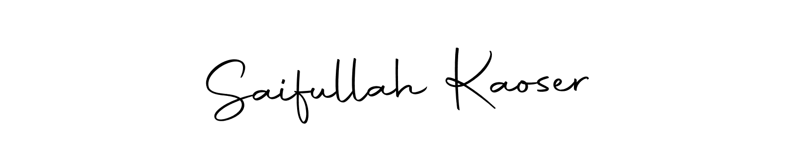 How to make Saifullah Kaoser name signature. Use Autography-DOLnW style for creating short signs online. This is the latest handwritten sign. Saifullah Kaoser signature style 10 images and pictures png