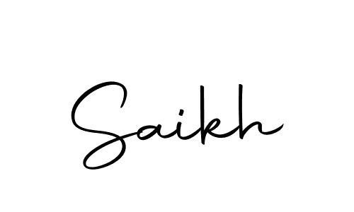 Design your own signature with our free online signature maker. With this signature software, you can create a handwritten (Autography-DOLnW) signature for name Saikh. Saikh signature style 10 images and pictures png