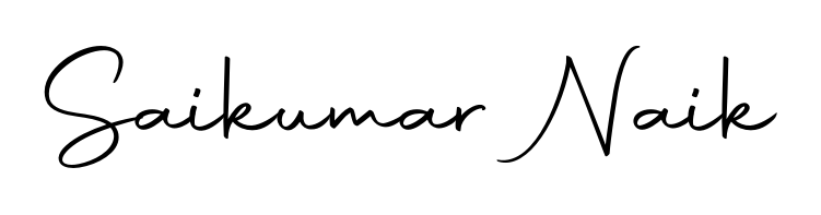 The Autography-DOLnW handwriting style adds charm and authenticity to name Saikumar Naik. A wonderful choice for personal thank-you notes. Saikumar Naik signature style 10 images and pictures png
