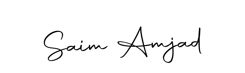 Design your own signature with our free online signature maker. With this signature software, you can create a handwritten (Autography-DOLnW) signature for name Saim Amjad. Saim Amjad signature style 10 images and pictures png