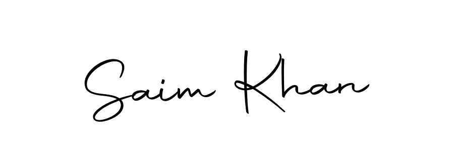 You should practise on your own different ways (Autography-DOLnW) to write your name (Saim Khan) in signature. don't let someone else do it for you. Saim Khan signature style 10 images and pictures png