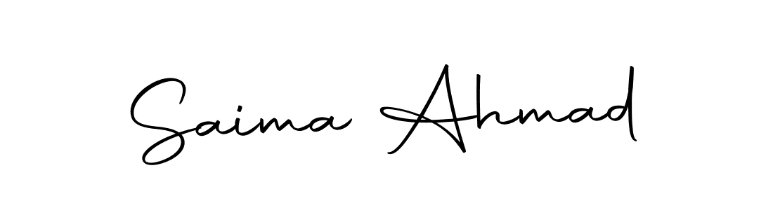 How to make Saima Ahmad signature? Autography-DOLnW is a professional autograph style. Create handwritten signature for Saima Ahmad name. Saima Ahmad signature style 10 images and pictures png
