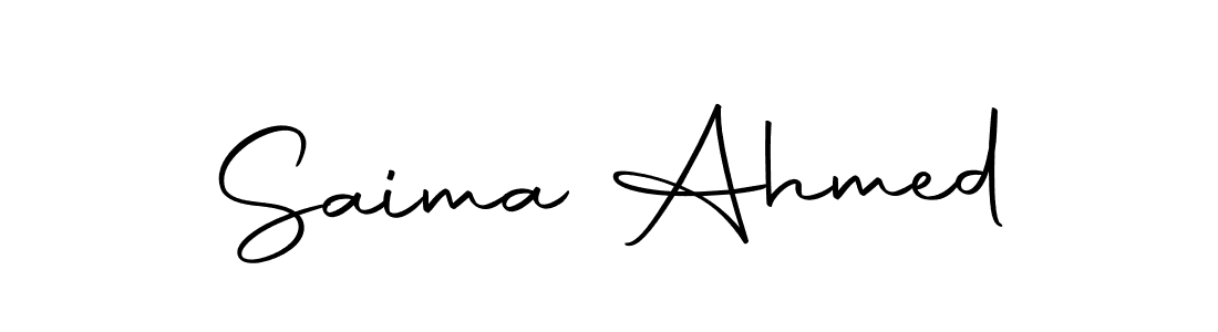 Design your own signature with our free online signature maker. With this signature software, you can create a handwritten (Autography-DOLnW) signature for name Saima Ahmed. Saima Ahmed signature style 10 images and pictures png