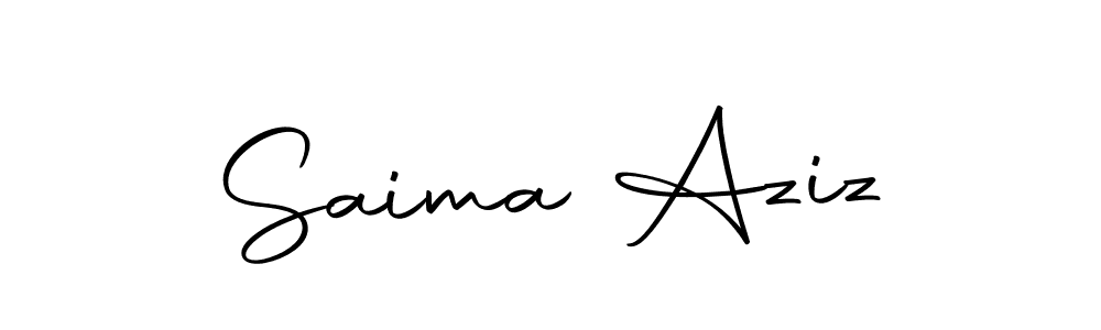 Use a signature maker to create a handwritten signature online. With this signature software, you can design (Autography-DOLnW) your own signature for name Saima Aziz. Saima Aziz signature style 10 images and pictures png