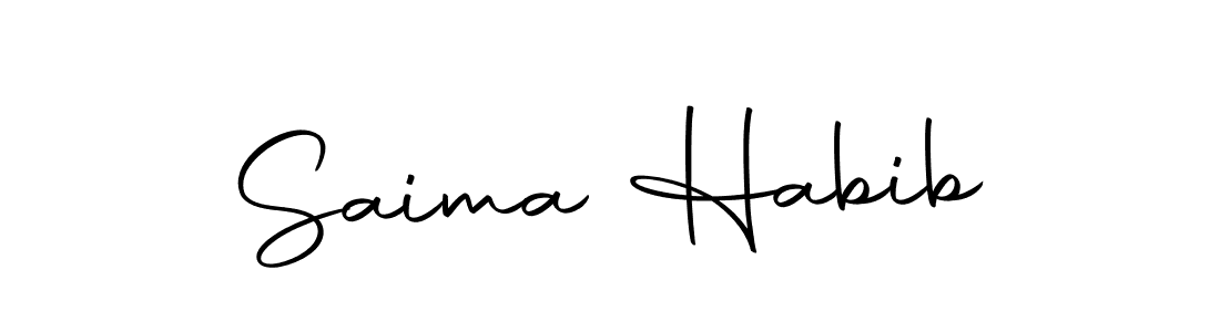 Design your own signature with our free online signature maker. With this signature software, you can create a handwritten (Autography-DOLnW) signature for name Saima Habib. Saima Habib signature style 10 images and pictures png
