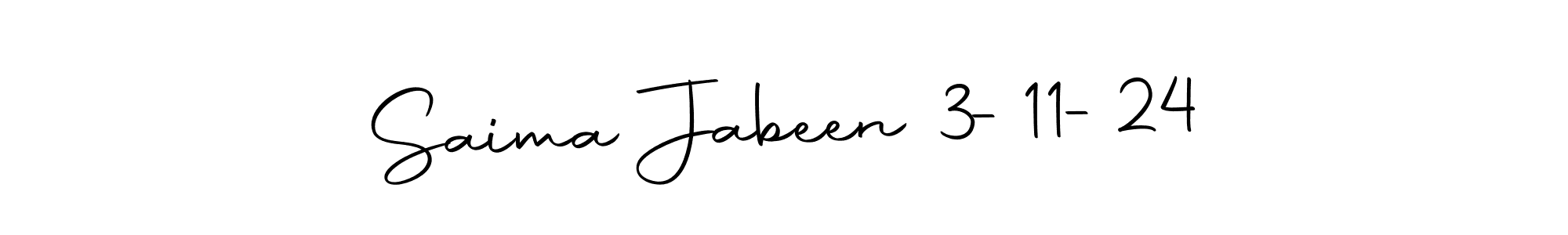 Autography-DOLnW is a professional signature style that is perfect for those who want to add a touch of class to their signature. It is also a great choice for those who want to make their signature more unique. Get Saima Jabeen 3-11-24 name to fancy signature for free. Saima Jabeen 3-11-24 signature style 10 images and pictures png