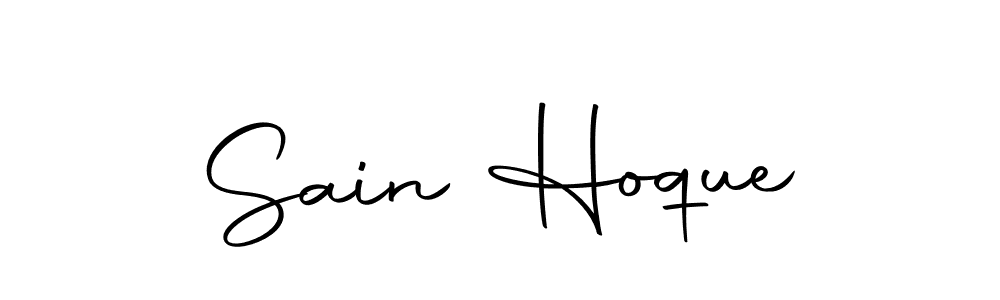 You should practise on your own different ways (Autography-DOLnW) to write your name (Sain Hoque) in signature. don't let someone else do it for you. Sain Hoque signature style 10 images and pictures png
