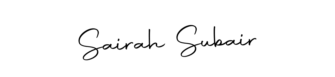 How to make Sairah Subair name signature. Use Autography-DOLnW style for creating short signs online. This is the latest handwritten sign. Sairah Subair signature style 10 images and pictures png