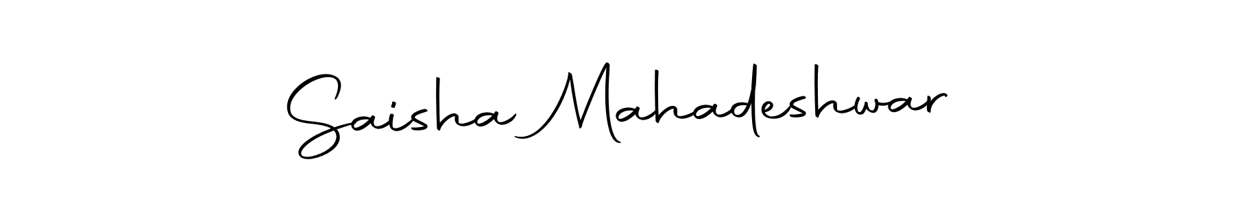 How to make Saisha Mahadeshwar name signature. Use Autography-DOLnW style for creating short signs online. This is the latest handwritten sign. Saisha Mahadeshwar signature style 10 images and pictures png