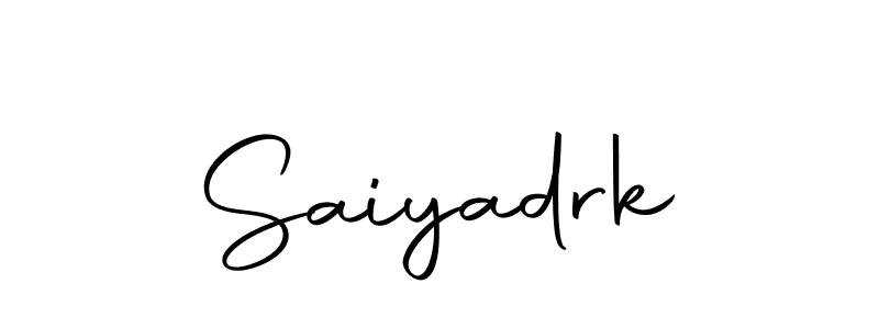 Use a signature maker to create a handwritten signature online. With this signature software, you can design (Autography-DOLnW) your own signature for name Saiyadrk. Saiyadrk signature style 10 images and pictures png