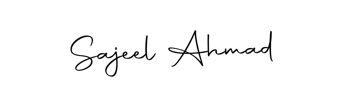 The best way (Autography-DOLnW) to make a short signature is to pick only two or three words in your name. The name Sajeel Ahmad include a total of six letters. For converting this name. Sajeel Ahmad signature style 10 images and pictures png