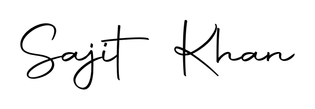 Practice writing Sajit Khan with the flow of Autography-DOLnW lettering. A fantastic source of inspiration for developing your personal signature style. Sajit Khan signature style 10 images and pictures png
