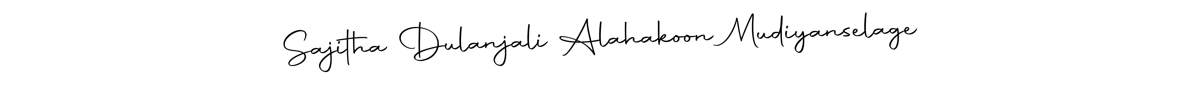 Also You can easily find your signature by using the search form. We will create Sajitha Dulanjali Alahakoon Mudiyanselage name handwritten signature images for you free of cost using Autography-DOLnW sign style. Sajitha Dulanjali Alahakoon Mudiyanselage signature style 10 images and pictures png