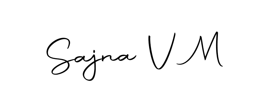 Design your own signature with our free online signature maker. With this signature software, you can create a handwritten (Autography-DOLnW) signature for name Sajna V M. Sajna V M signature style 10 images and pictures png