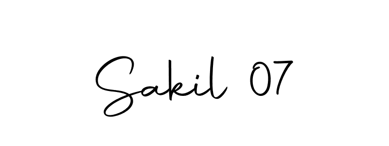 Use a signature maker to create a handwritten signature online. With this signature software, you can design (Autography-DOLnW) your own signature for name Sakil 07. Sakil 07 signature style 10 images and pictures png