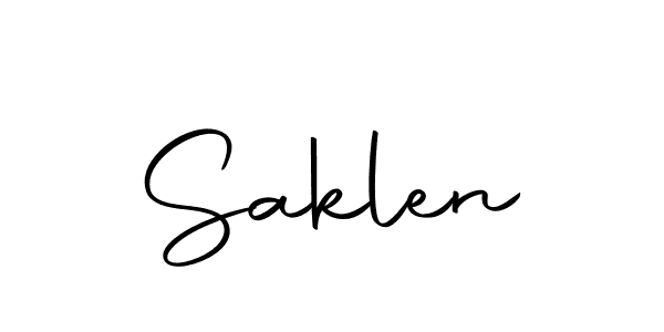 Make a beautiful signature design for name Saklen. Use this online signature maker to create a handwritten signature for free. Saklen signature style 10 images and pictures png