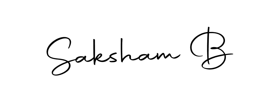 Create a beautiful signature design for name Saksham B. With this signature (Autography-DOLnW) fonts, you can make a handwritten signature for free. Saksham B signature style 10 images and pictures png