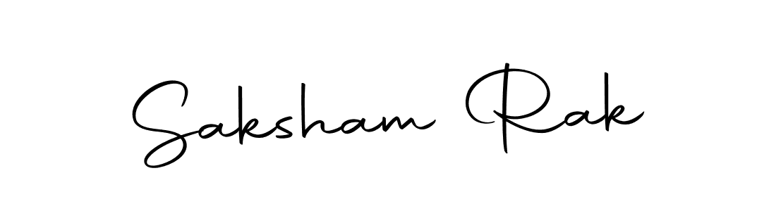 How to make Saksham Rak name signature. Use Autography-DOLnW style for creating short signs online. This is the latest handwritten sign. Saksham Rak signature style 10 images and pictures png