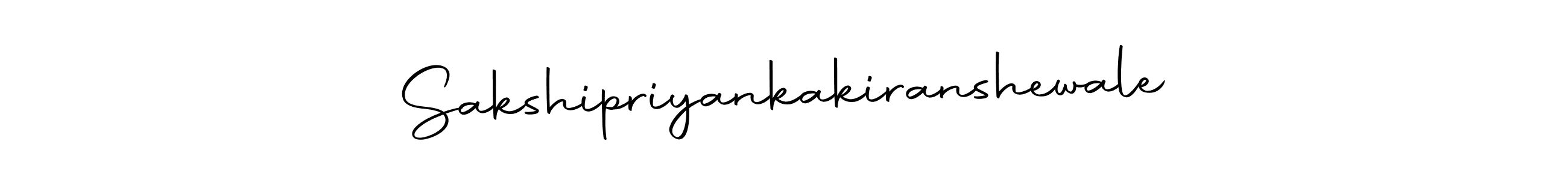 How to make Sakshipriyankakiranshewale name signature. Use Autography-DOLnW style for creating short signs online. This is the latest handwritten sign. Sakshipriyankakiranshewale signature style 10 images and pictures png