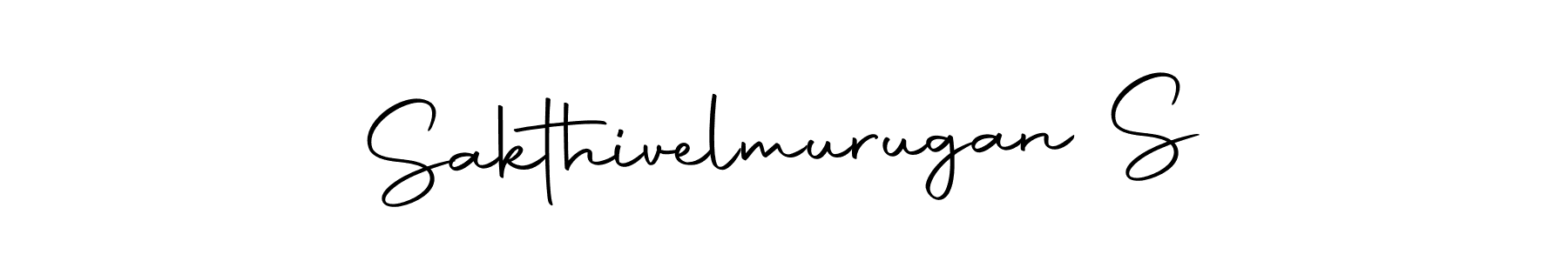 How to make Sakthivelmurugan S name signature. Use Autography-DOLnW style for creating short signs online. This is the latest handwritten sign. Sakthivelmurugan S signature style 10 images and pictures png
