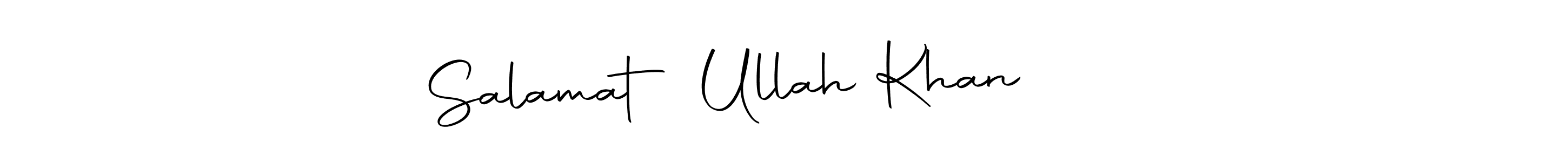 The best way (Autography-DOLnW) to make a short signature is to pick only two or three words in your name. The name Salamat Ullah Khan سلامت include a total of six letters. For converting this name. Salamat Ullah Khan سلامت signature style 10 images and pictures png