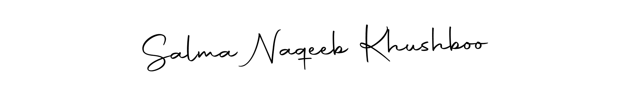 This is the best signature style for the Salma Naqeeb Khushboo name. Also you like these signature font (Autography-DOLnW). Mix name signature. Salma Naqeeb Khushboo signature style 10 images and pictures png