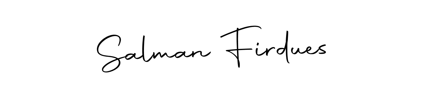 Design your own signature with our free online signature maker. With this signature software, you can create a handwritten (Autography-DOLnW) signature for name Salman Firdues. Salman Firdues signature style 10 images and pictures png