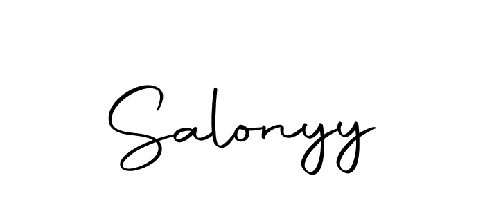 How to make Salonyy name signature. Use Autography-DOLnW style for creating short signs online. This is the latest handwritten sign. Salonyy signature style 10 images and pictures png