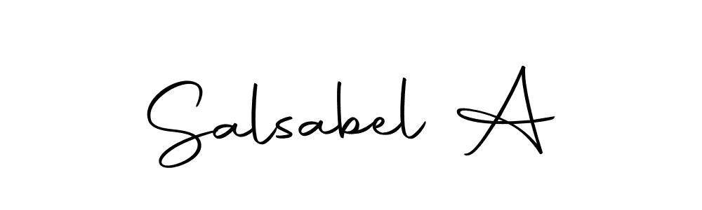 The best way (Autography-DOLnW) to make a short signature is to pick only two or three words in your name. The name Salsabel A include a total of six letters. For converting this name. Salsabel A signature style 10 images and pictures png