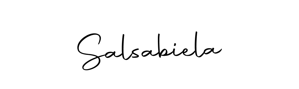 How to make Salsabiela name signature. Use Autography-DOLnW style for creating short signs online. This is the latest handwritten sign. Salsabiela signature style 10 images and pictures png