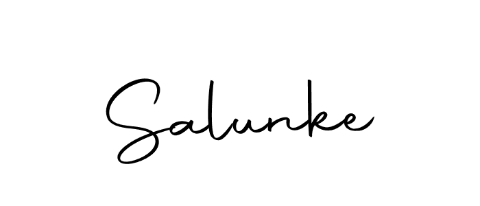 Use a signature maker to create a handwritten signature online. With this signature software, you can design (Autography-DOLnW) your own signature for name Salunke. Salunke signature style 10 images and pictures png