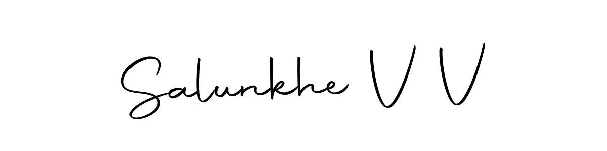 Use a signature maker to create a handwritten signature online. With this signature software, you can design (Autography-DOLnW) your own signature for name Salunkhe V V. Salunkhe V V signature style 10 images and pictures png