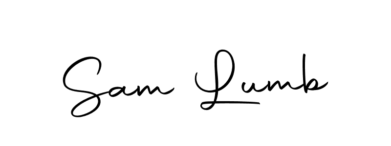 How to make Sam Lumb name signature. Use Autography-DOLnW style for creating short signs online. This is the latest handwritten sign. Sam Lumb signature style 10 images and pictures png