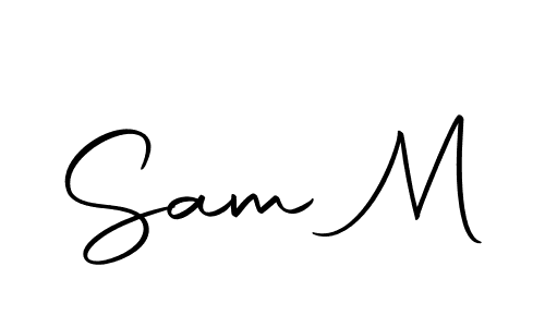 How to make Sam M name signature. Use Autography-DOLnW style for creating short signs online. This is the latest handwritten sign. Sam M signature style 10 images and pictures png