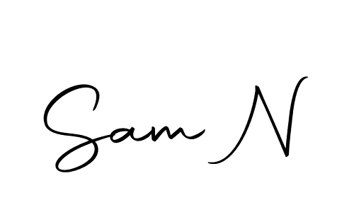 How to make Sam N name signature. Use Autography-DOLnW style for creating short signs online. This is the latest handwritten sign. Sam N signature style 10 images and pictures png