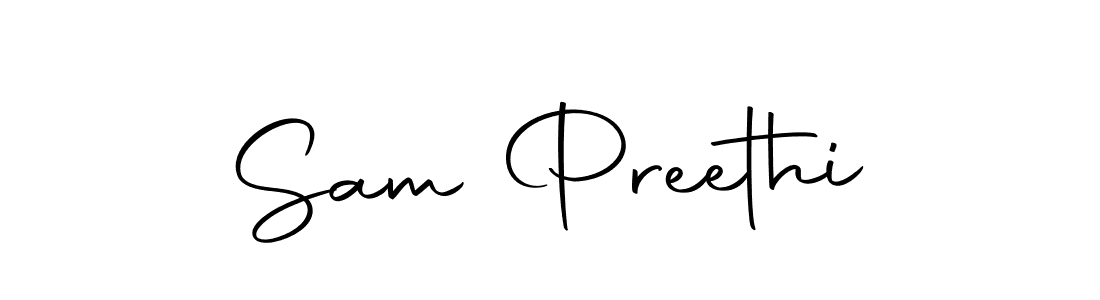 Create a beautiful signature design for name Sam Preethi. With this signature (Autography-DOLnW) fonts, you can make a handwritten signature for free. Sam Preethi signature style 10 images and pictures png