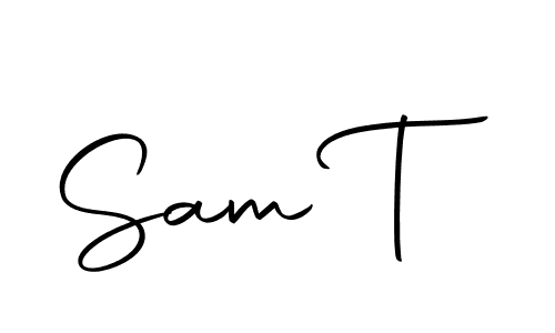 You should practise on your own different ways (Autography-DOLnW) to write your name (Sam T) in signature. don't let someone else do it for you. Sam T signature style 10 images and pictures png