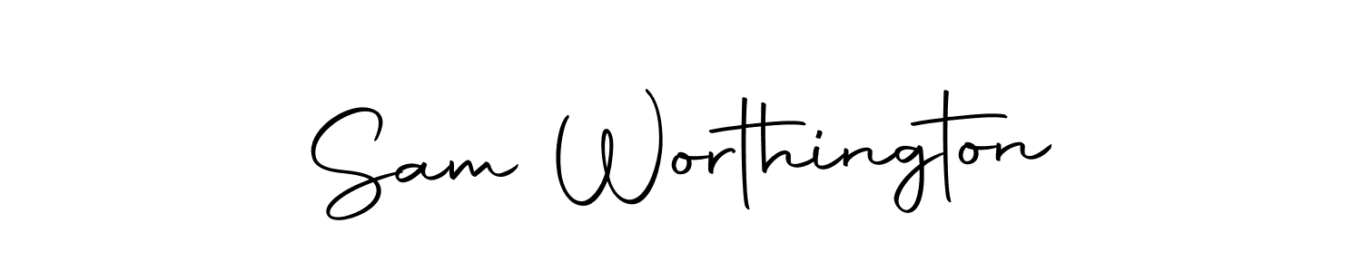 Create a beautiful signature design for name Sam Worthington. With this signature (Autography-DOLnW) fonts, you can make a handwritten signature for free. Sam Worthington signature style 10 images and pictures png