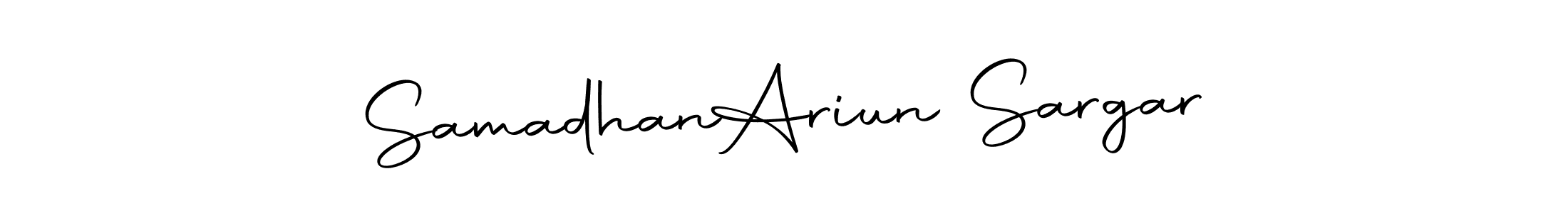 You should practise on your own different ways (Autography-DOLnW) to write your name (Samadhan  Ariun Sargar) in signature. don't let someone else do it for you. Samadhan  Ariun Sargar signature style 10 images and pictures png