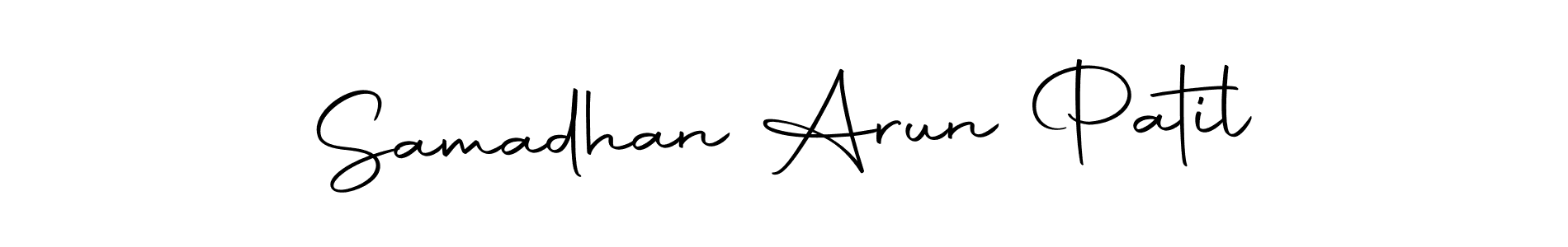 This is the best signature style for the Samadhan Arun Patil name. Also you like these signature font (Autography-DOLnW). Mix name signature. Samadhan Arun Patil signature style 10 images and pictures png