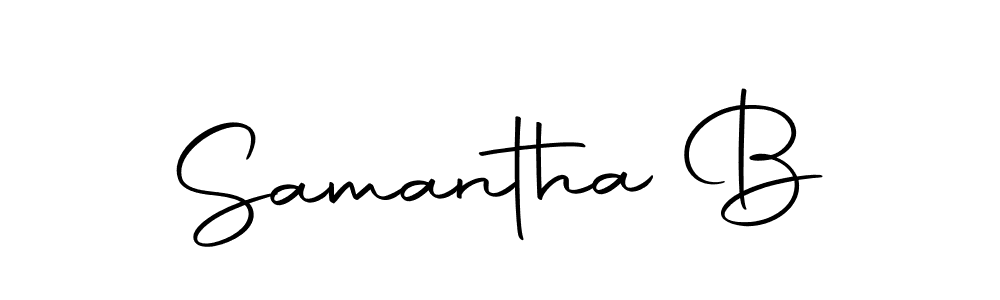 How to make Samantha B name signature. Use Autography-DOLnW style for creating short signs online. This is the latest handwritten sign. Samantha B signature style 10 images and pictures png
