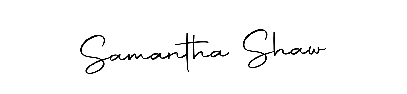 How to make Samantha Shaw name signature. Use Autography-DOLnW style for creating short signs online. This is the latest handwritten sign. Samantha Shaw signature style 10 images and pictures png