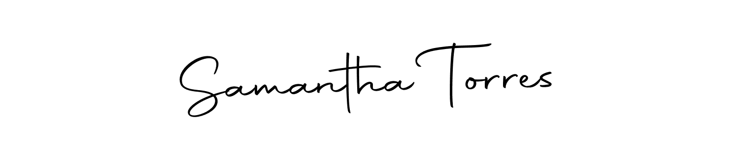 How to make Samantha Torres name signature. Use Autography-DOLnW style for creating short signs online. This is the latest handwritten sign. Samantha Torres signature style 10 images and pictures png