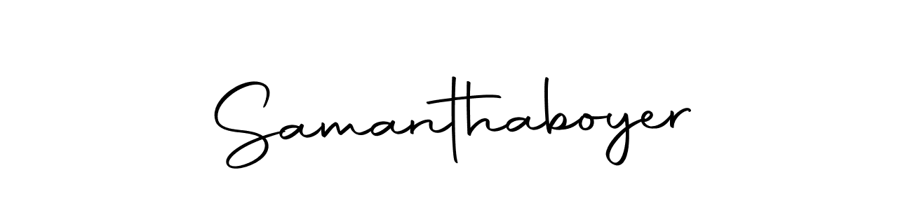 How to make Samanthaboyer name signature. Use Autography-DOLnW style for creating short signs online. This is the latest handwritten sign. Samanthaboyer signature style 10 images and pictures png