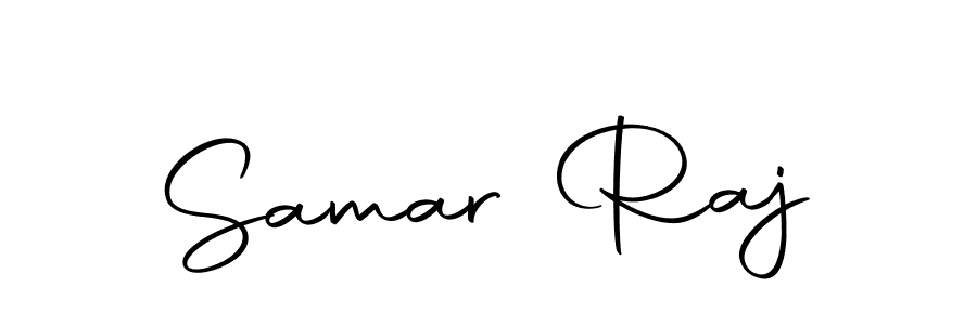 How to make Samar Raj name signature. Use Autography-DOLnW style for creating short signs online. This is the latest handwritten sign. Samar Raj signature style 10 images and pictures png